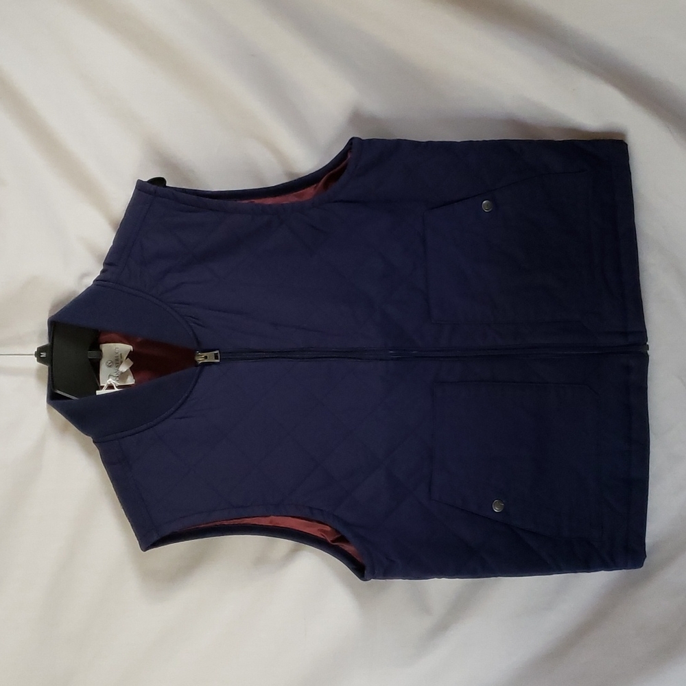 NEW CONSTRUCT Navy Quilted Vest